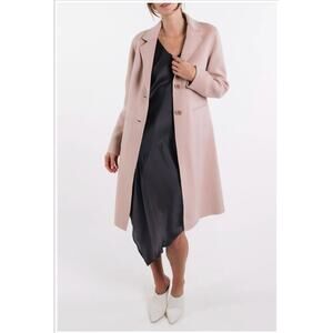TSE 100% Cashmere Pale Pink Button Front Notch Collar Pockets 8